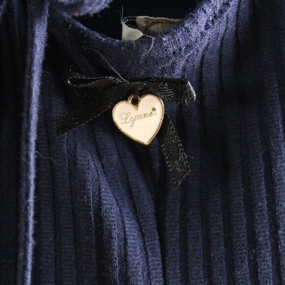 Lynne's Navy Ribbed Maxi W/ Hi-Low Hemline Dress Lace-Up Back Juniors Size L - Picture 6 of 12